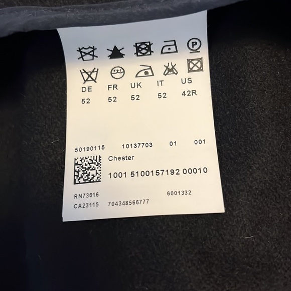 Hugo Boss mens button up wool/cashmere black coat 42R - Picture 12 of 13